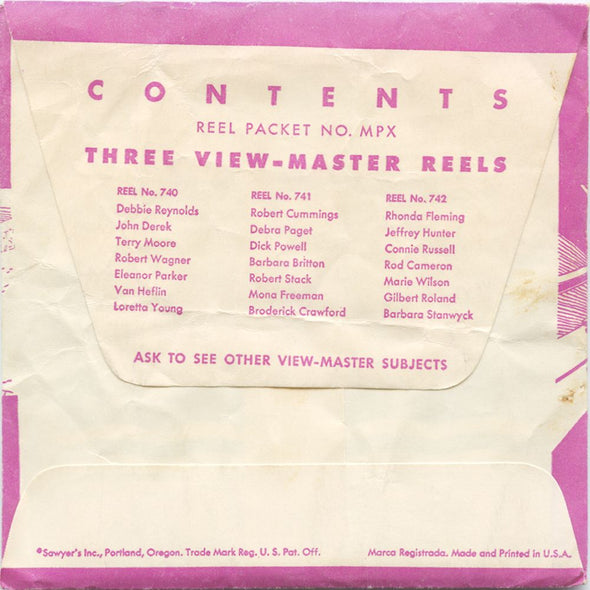 10 ANDREW - Movie Stars - View-Master 3 Reel Economy Packet - vintage - 740,741,742-S1 Packet 3dstereo 