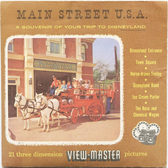 Main Street U.S.A. - View-Master 3 Reel Packet - 1956 - vintage - D851-A,B,C-S3 Packet 3dstereo 