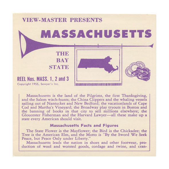 10 ANDREW - Massachusetts - View-Master 3 Reel Economy Packet - vintage - MASS-1,2,3-S3 Packet 3dstereo 