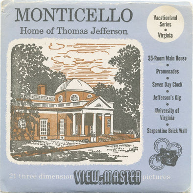 9 ANDREW - Monticello - View-Master 3 Reel Packet - vintage - 185-A,B,C-S3D Packet 3Dstereo 