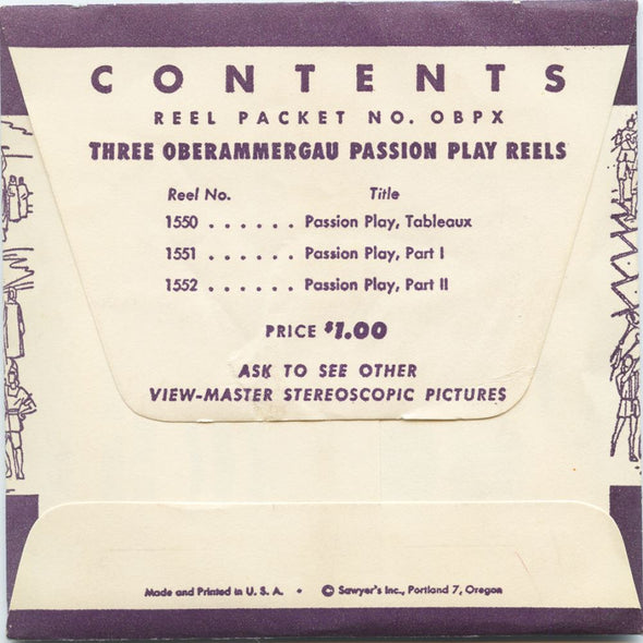 5 ANDREW - Oberammergau - Passion Play - View-Master 3 Reel Packet - vintage - 1550, 1551, 1552-S1 Packet 3dstereo 