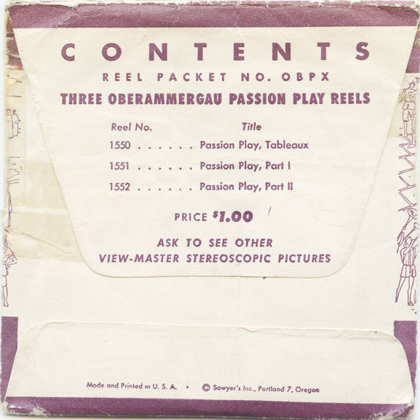 9 ANDREW - Oberammergau - Passion Play - View-Master 3 Reel Economy Packet - vintage - 1550,1551,1552-S1 Packet 3Dstereo 