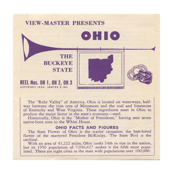 Ohio - View-Master 3 Reel Packet - vintage - OH-1,2,3-S1 Packet 3dstereo 