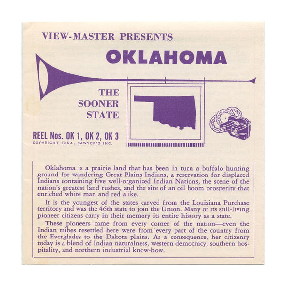 6 ANDREW - Oklahoma - View-Master 3 Reel Packet - 1954 - vintage - OK-1,2,3-S3 Packet 3dstereo 