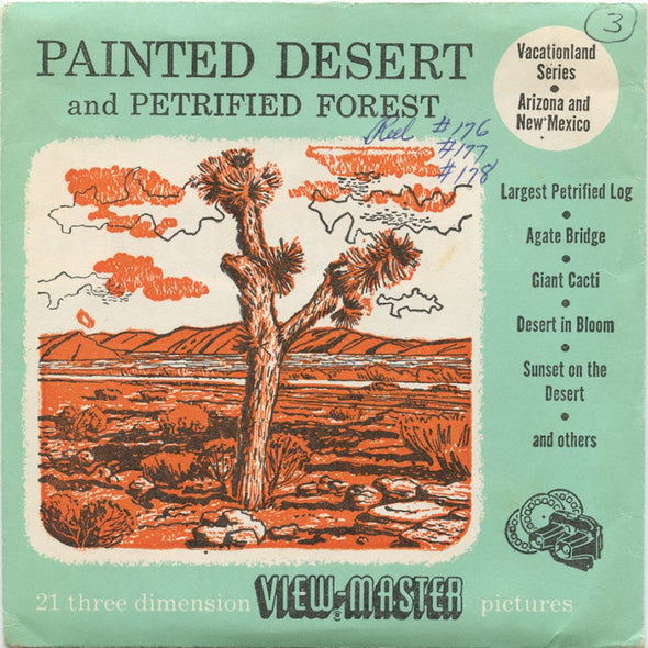 6 ANDREW - Painted Desert - View-Master 3 Reel Packet - vintage - 176,177,178-S3D Packet 3dstereo 