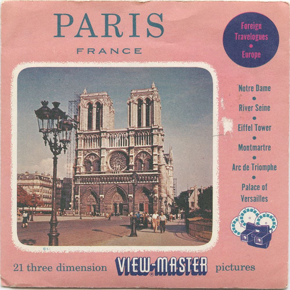 6 ANDREW - Paris - View-Master 3 Reel Packet - vintage - 1401,1402,1410-S3 Packet 3dstereo 