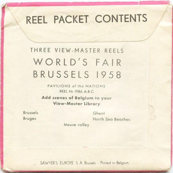 5 ANDREW - Pavilions of The Nations 1958 - View-Master 3 Reel Packet - vintage - 1986-A,B,C-BS3 Packet 3dstereo 