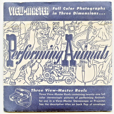 4 ANDREW - Performing Animals - View-Master 3 Reel Packet - 1950 - vintage - S1 - variation Packet 3dstereo 