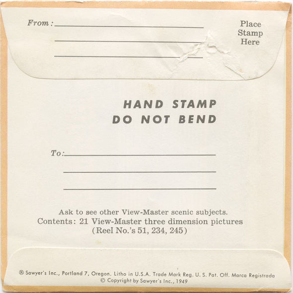 10 ANDREW - Pikes Peak - View-Master 3 Reel Economy Packet - 1949 - vintage - 51,234,245-S3 Packet 3dstereo 