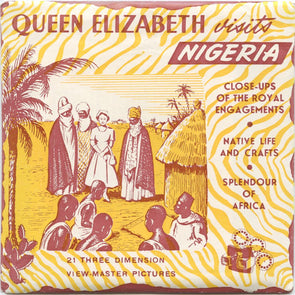 6 ANDREW - Queen Elizabeth Visits Nigeria - View-Master 3 Reel Packet - vintage - 3765-A,B,C-BS2 Packet 3dstereo 