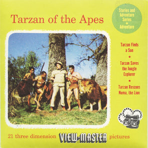 5 ANDREW - Tarzan of the Apes - View-Master 3 Reel Packet - 1950 - vintage - 976-A,B,C-S3 Packet 3dstereo 