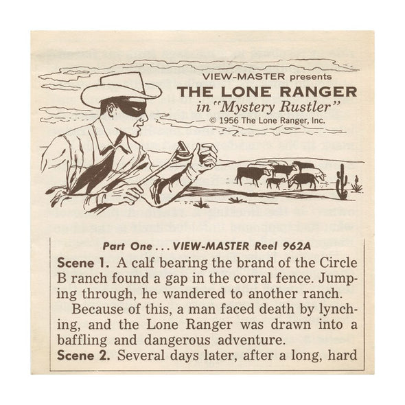 10 ANDREW - Lone Ranger - View-Master 3 Reel Economy Packet - vintage - 962-A,B,C-S3 Packet 3dstereo 