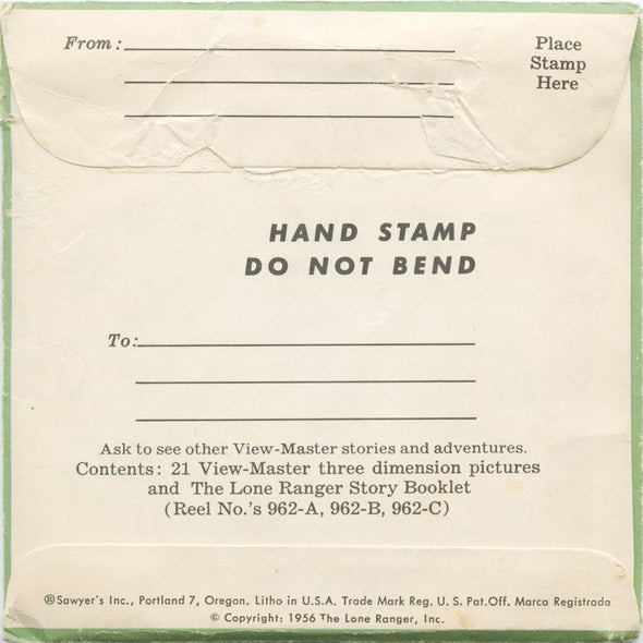 10 ANDREW - Lone Ranger - View-Master 3 Reel Economy Packet - vintage - 962-A,B,C-S3 Packet 3dstereo 
