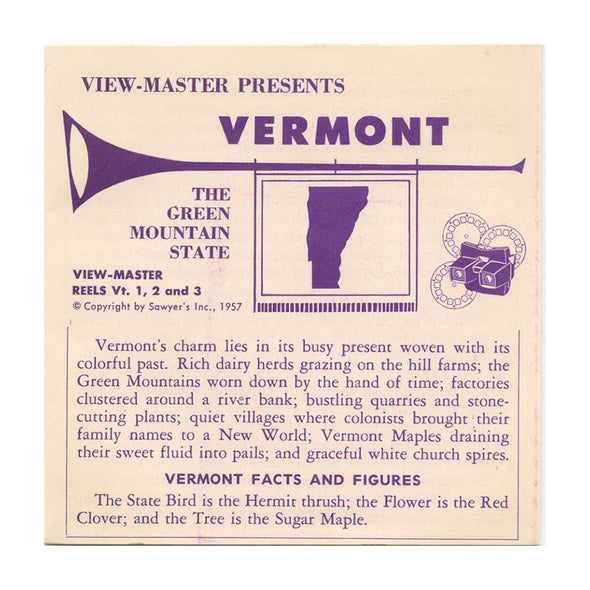 Vermont - View-Master 3 Reel Packet - 1957 - vintage - VT-1,2,3-S3 Packet 3dstereo 