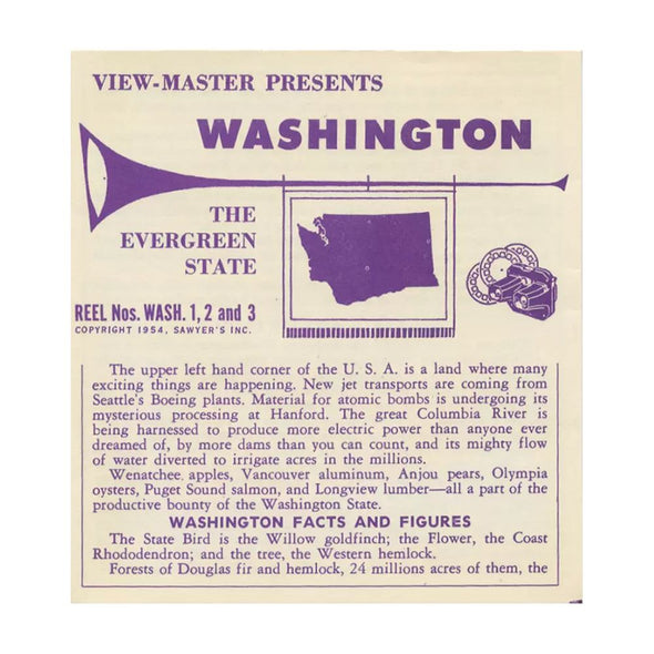 5 ANDREW - Washington - View-Master 3 Reel Packet - vintage - WASH-1,2,3-S2 Packet 3dstereo 