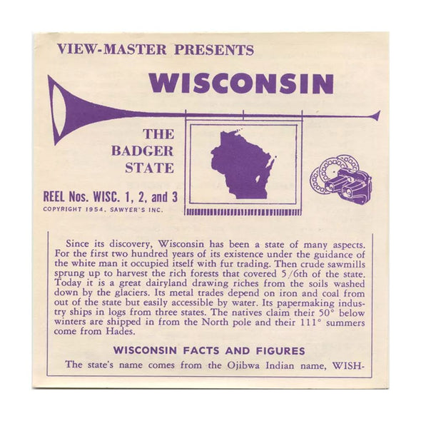 5 ANDREW - Wisconsin - View-Master 3 Reel Packet - vintage - WISC-1,2,3-S2 Packet 3dstereo 