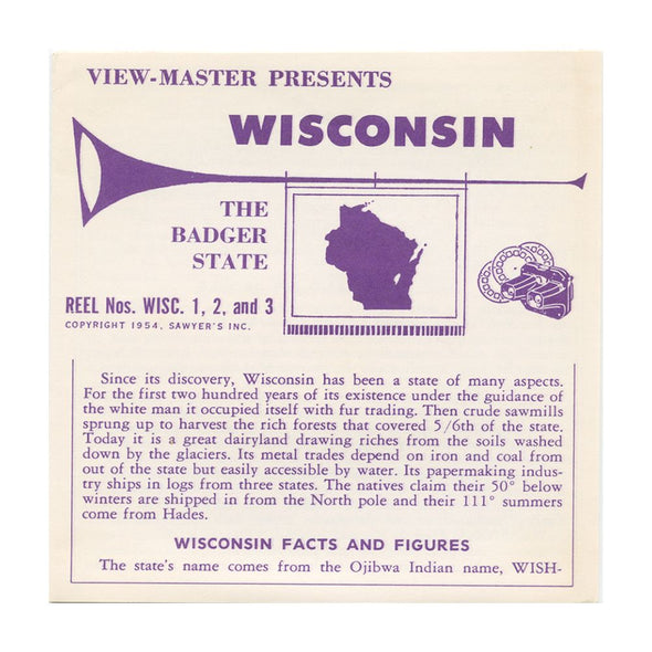9 ANDREW - Wisconsin - View-Master 3 Reel Packet - vintage - WISC-1,2,3-S3 Packet 3Dstereo 
