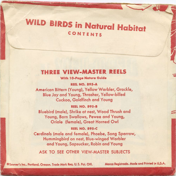 7 ANDREW - Wild Birds in Natural Habitat - View-Master 3 Reel Packet - vintage - 895-A,B,C-S2 Packet 3dstereo 