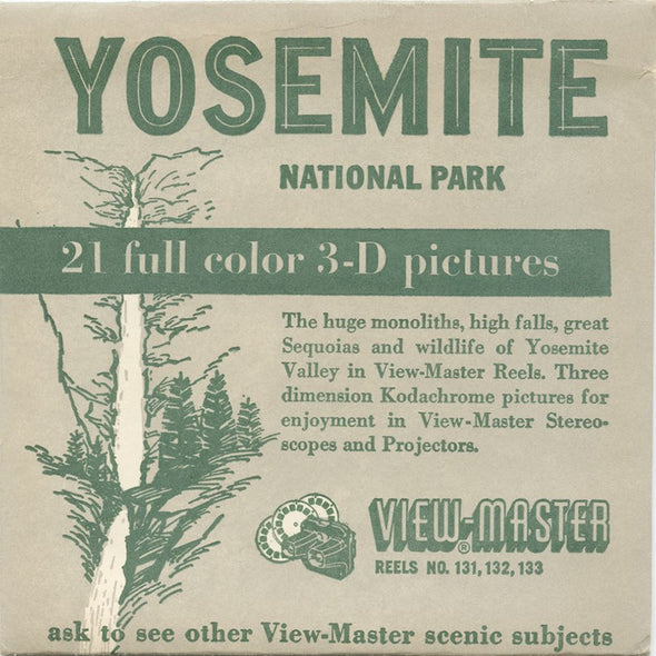 9 ANDREW - Yosemite - View-Master 3 Reel Packet - vintage - 131,132,133-S2 Packet 3Dstereo 