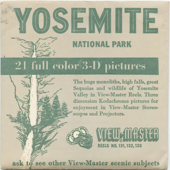 Yosemite - View-Master 3 Reel Packet - vintage - 131,132,133-S2 Packet 3Dstereo 