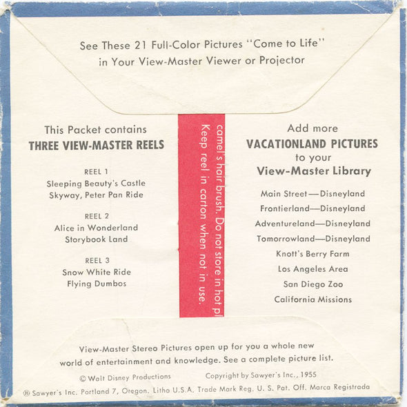 9 ANDREW - Fantasyland - View-Master 3 Reel Economy Packet - vintage - R854-A,B,C-S3 Packet 3Dstereo 
