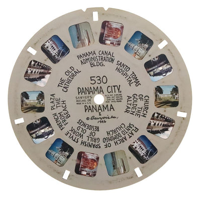 Panama City - View-Master Hand-Lettered Reel - vintage - (HL-530n) White Hand Lettered Reel 3dstereo 