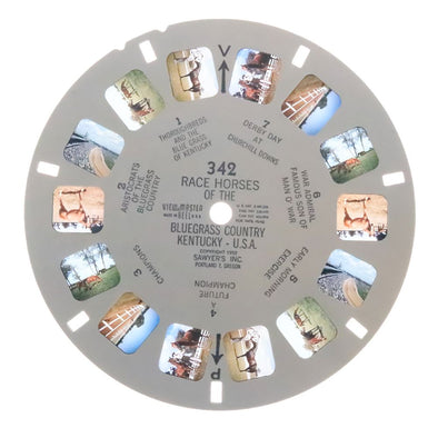 Race Horses of the Bluegrass Country Kentucky - U.S.A. - View-Master Printed Reel - vintage - (REL-342) Reel 3dstereo 