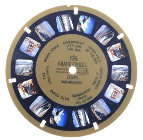 Grand Coulee Dam - Washington - View-Master Blue-Ring Reel - vintage - (BR-196n) 3dstereo 
