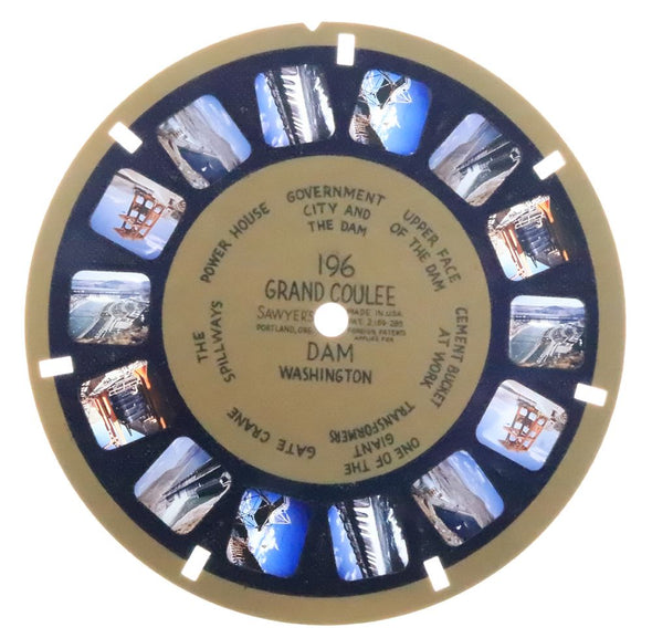 Grand Coulee Dam - Washington - View-Master Blue-Ring Reel - vintage - (BR-196n) 3dstereo 