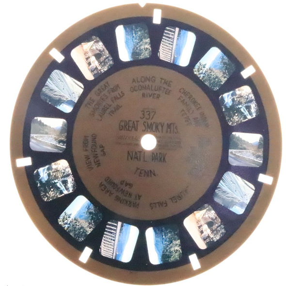 Great Smoky Mts. Nat'l Park, Tenn - View-Master Blue Ring Reel - vintage - (BR-337n) Reel 3dstereo 