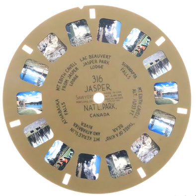 Jasper Nat'l Park, Canada - View-Master Buff Reel - vintage - (BUF-316n) White Hand Lettered Reel 3dstereo 