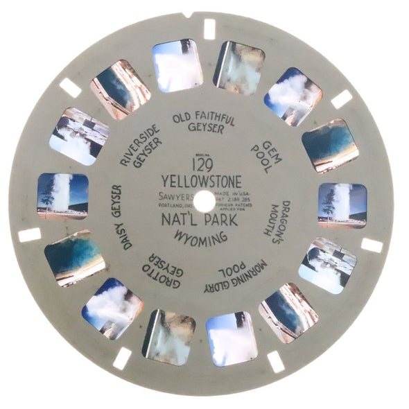 Yellowstone Nat'l Park - Wyoming - View-Master Hand-Lettered Reel - vintage - (HL-129ny) Reels 3dstereo 