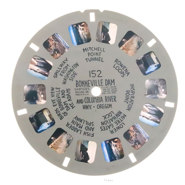 Bonneville Dam -Columbia River Highway - Oregon - View-Master - Hand Lettered - Reel (HL-152n) Reels 3dstereo 
