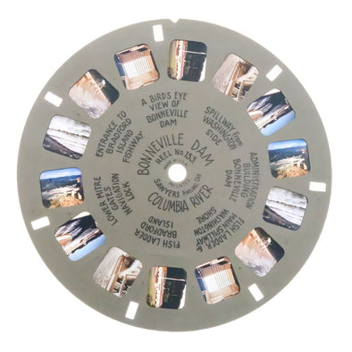 Bonneville Dam - Columbia River - View-Master - Hand Lettered - Reel (HL-153c) Reels 3dstereo 