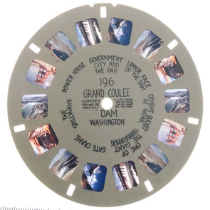 Grand Coulee Dam Washington - View-Master Hand-Lettered Reel - vintage - (HL-196n) 3dstereo 