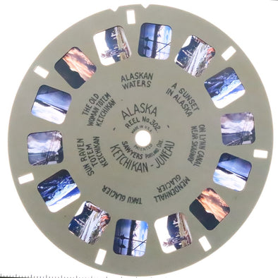 Alaska Ketchikan Juneau - View-Master Hand Lettered Reel - vintage (HL-302c) Reels 3dstereo 