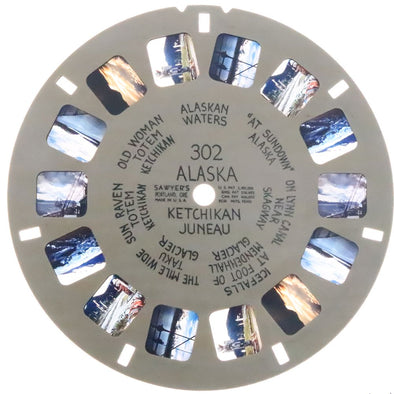 Alaska Ketchikan Juneau - View-Master Hand Lettered Reel - vintage (HL-302n) Reels 3dstereo 