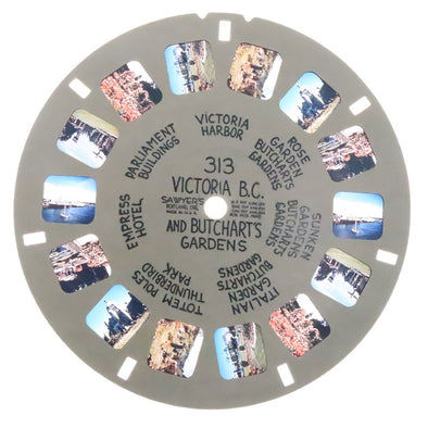 Victoria B.C. and Butchart's Gardens - View-Master Hand Lettered Reel - vintage - (HL-313n) Reels 3dstereo 