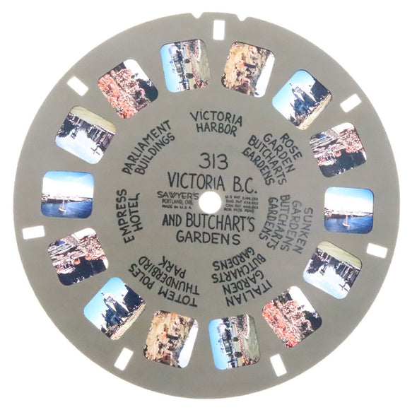 Victoria B.C. and Butchart's Gardens - View-Master Hand Lettered Reel - vintage - (HL-313n) Reels 3dstereo 