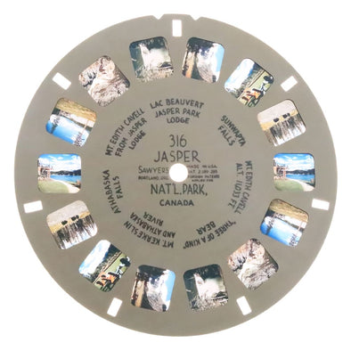 Jasper Nat'l Park, Canada - View-Master Hand-Lettered Reel - vintage - (HL-316nx) White Hand Lettered Reel 3dstereo 