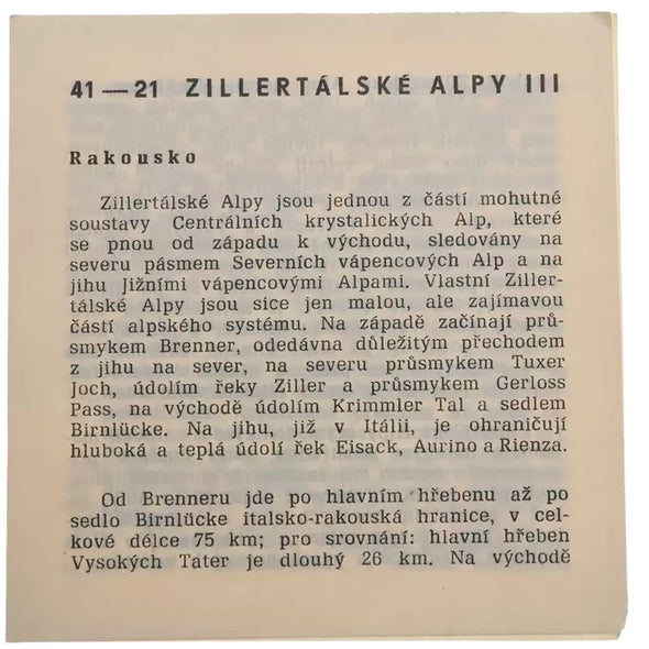 5 ANDREW - Zillertálské Alpy III - Meopta Single Reel - Compatible with View-Master - vintage Reels 3dstereo 