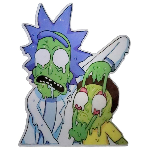 Rick and Morty - 2 image Flicker Lenticular Decal Sticker - 6x5.5 Postcard 3dstereo 