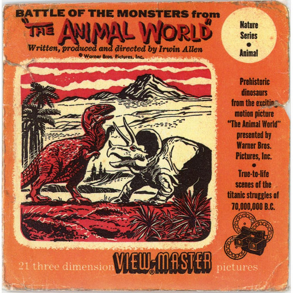 Animal World - Battle of The Monsters - View-Master 3 Reel Packet - vintage - S3D Packet 3dstereo 