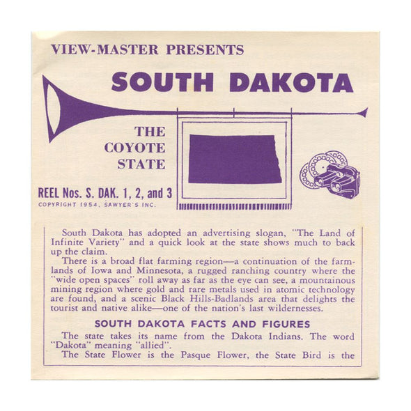 5 ANDREW - South Dakota - View-Master 3 Reel Packet - vintage - SDAK-1,2,3-S2 Packet 3dstereo 