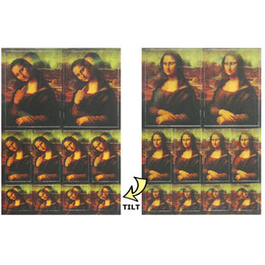 Mona Lisa Cross Eyed - 10 stickers 3 different sizes - Animated Sticker Postcard Postcard 3dstereo 