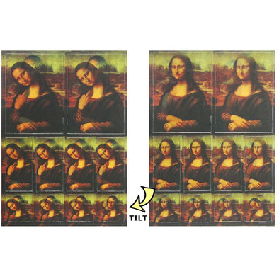 Mona Lisa Cross Eyed - 10 stickers 3 different sizes - Animated Sticker Postcard Postcard 3dstereo 