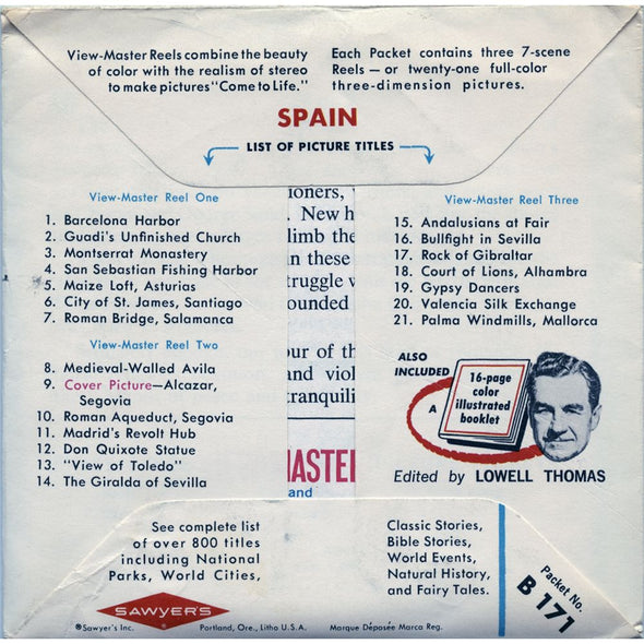 10 ANDREW - Spain - View-Master 3 Reel Economy Packet - vintage - B171-S6A Packet 3dstereo 