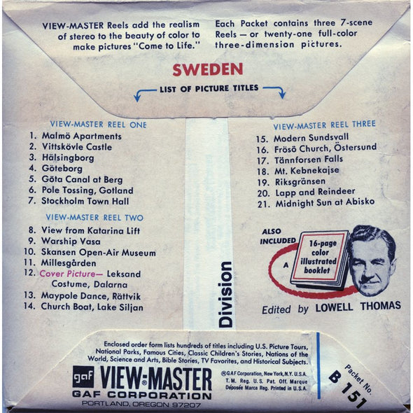 10 ANDREW - Sweden - View-Master 3 Reel Packet - vintage - B151-G1 Packet 3dstereo 