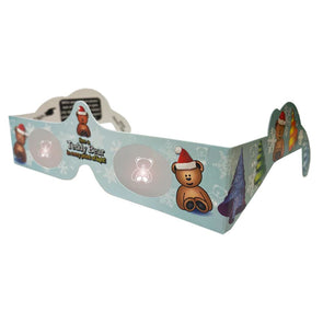 TEDDY BEAR - Individual Christmas Glasses Holiday Eyes® - 3D Holographic Glasses - NEW for 2024 3D Glasses 3dstereo 