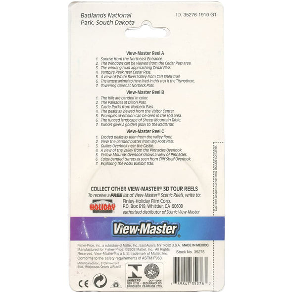 Badlands National Park - View-Master 3 Reel Set on Card - NEW - (VBP-5276) VBP 3dstereo 